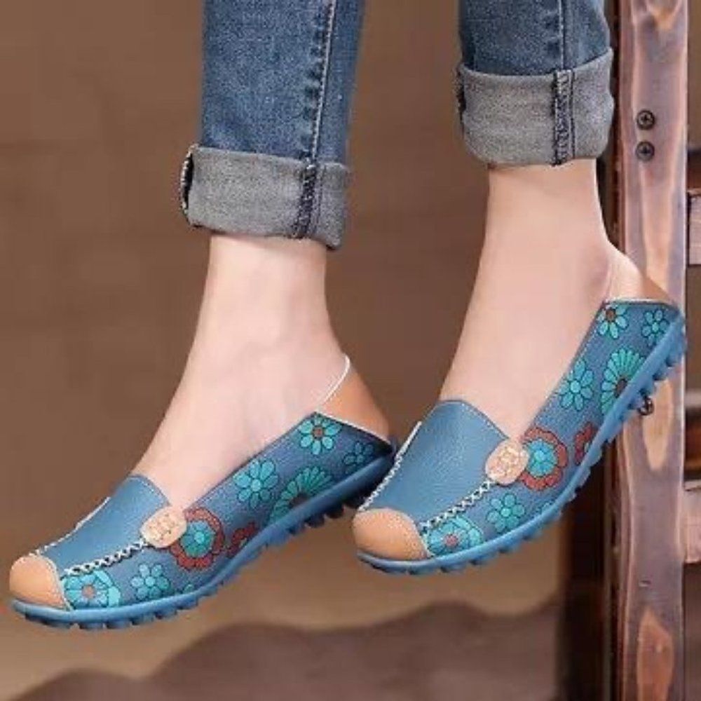 Gomelly Leather Loafers Casual slip on, size 39/8